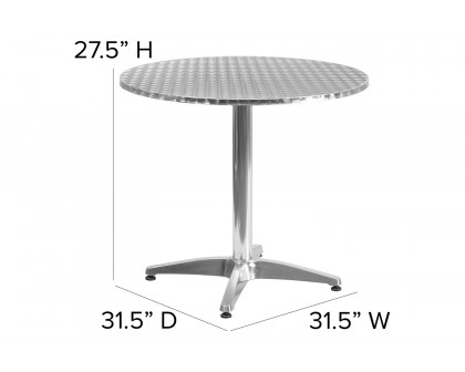 BLNK Mellie Round Aluminum Indoor-Outdoor Table with Base - 31.5"D