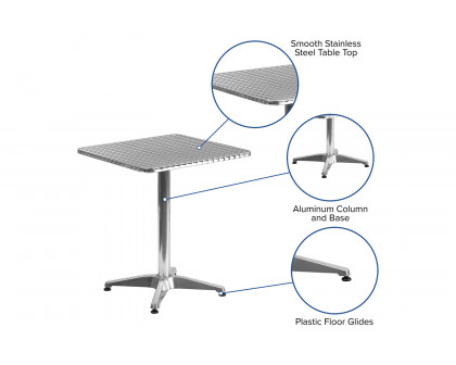 BLNK Mellie Square Aluminum Indoor-Outdoor Table with Base - 23.5"W