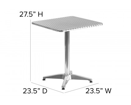 BLNK Mellie Square Aluminum Indoor-Outdoor Table with Base - 23.5"W