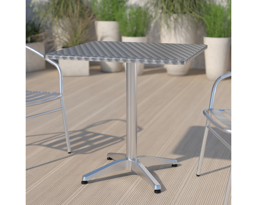 BLNK Mellie Square Aluminum Indoor-Outdoor Table with Base - 27.5"W