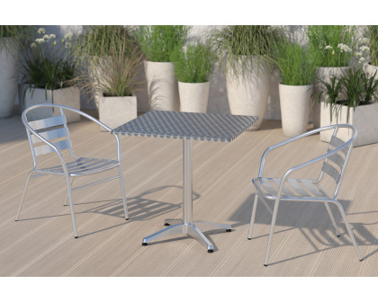 BLNK Mellie Square Aluminum Indoor-Outdoor Table with Base - 27.5"W