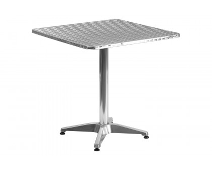 BLNK Mellie Square Aluminum Indoor-Outdoor Table with Base - 27.5"W