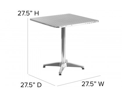 BLNK Mellie Square Aluminum Indoor-Outdoor Table with Base - 27.5"W