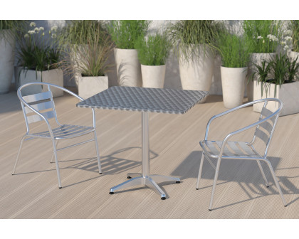 BLNK Mellie Square Aluminum Indoor-Outdoor Table with Base