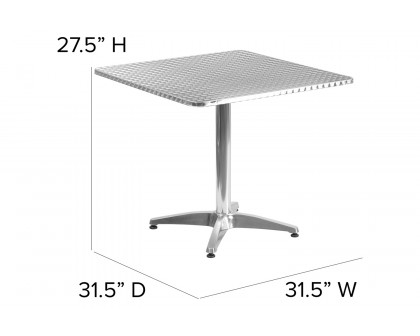 BLNK Mellie Square Aluminum Indoor-Outdoor Table with Base - 31.5"W