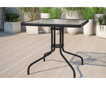 BLNK Square Metal Tempered Glass Table