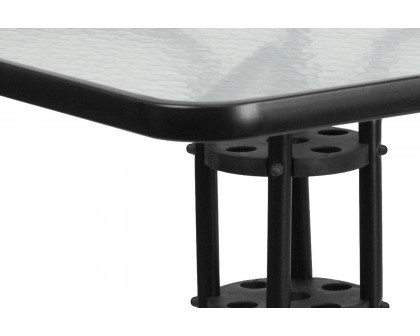 BLNK Square Metal Tempered Glass Table - 31.5"W