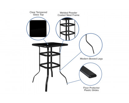 BLNK Brazos Outdoor 2-Person Bistro Dining Set - Gray