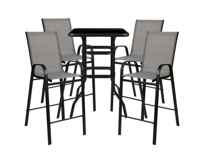 BLNK Brazos Outdoor 4-Person Bistro Dining Set