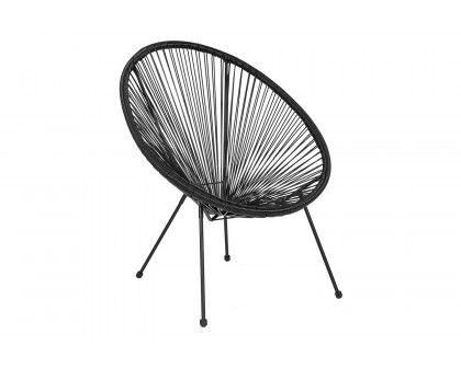 BLNK™ Valencia Oval Comfort Series Take Ten Papasan Lounge Chair - Black