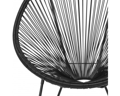 BLNK™ Valencia Oval Comfort Series Take Ten Papasan Lounge Chair - Black