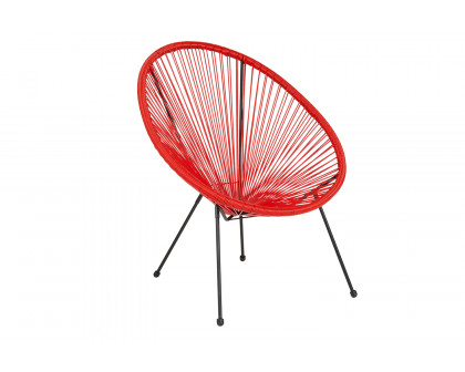 BLNK™ Valencia Oval Comfort Series Take Ten Papasan Lounge Chair - Red