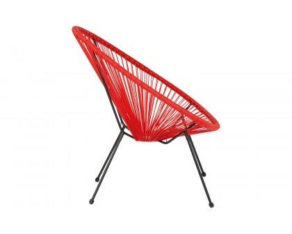 BLNK™ Valencia Oval Comfort Series Take Ten Papasan Lounge Chair - Red