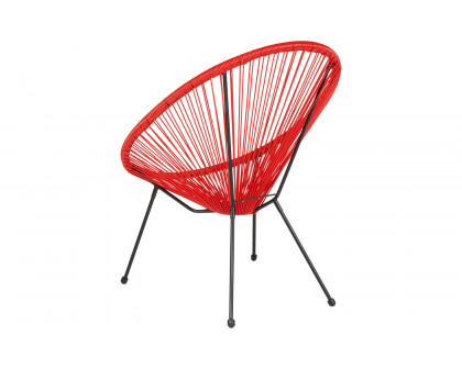 BLNK™ Valencia Oval Comfort Series Take Ten Papasan Lounge Chair - Red