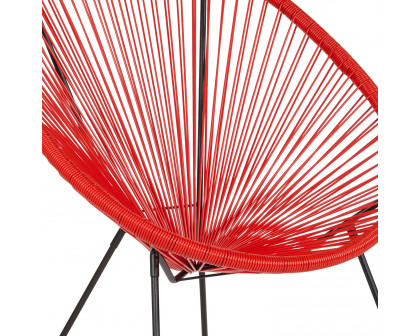 BLNK™ Valencia Oval Comfort Series Take Ten Papasan Lounge Chair - Red