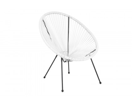 BLNK Valencia Oval Comfort Series Take Ten Papasan Lounge Chair - White