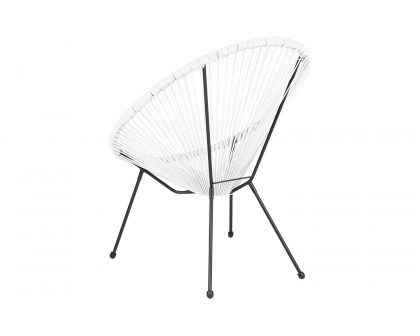 BLNK Valencia Oval Comfort Series Take Ten Papasan Lounge Chair - White