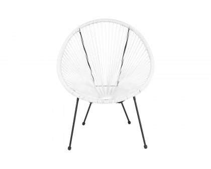 BLNK Valencia Oval Comfort Series Take Ten Papasan Lounge Chair - White