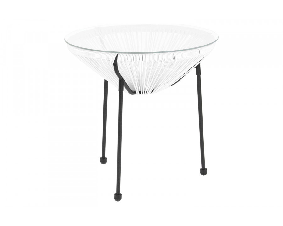 BLNK Valencia Oval Comfort Series Take Ten Rattan Table with Glass Top