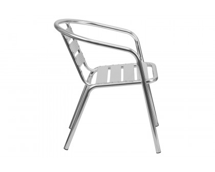 BLNK - Lila Heavy Duty Commercial Aluminum Indoor-Outdoor Restaurant Stack Chair with Triple Slat Back