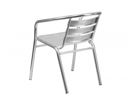 BLNK - Lila Heavy Duty Commercial Aluminum Indoor-Outdoor Restaurant Stack Chair with Triple Slat Back