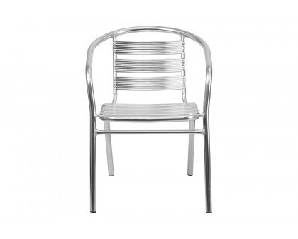 BLNK - Lila Heavy Duty Commercial Aluminum Indoor-Outdoor Restaurant Stack Chair with Triple Slat Back