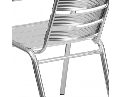 BLNK - Lila Heavy Duty Commercial Aluminum Indoor-Outdoor Restaurant Stack Chair with Triple Slat Back