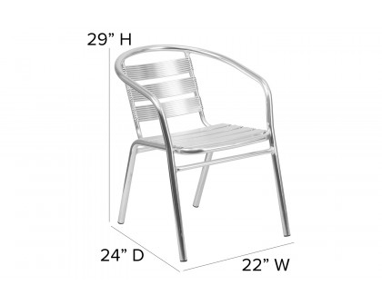 BLNK - Lila Heavy Duty Commercial Aluminum Indoor-Outdoor Restaurant Stack Chair with Triple Slat Back