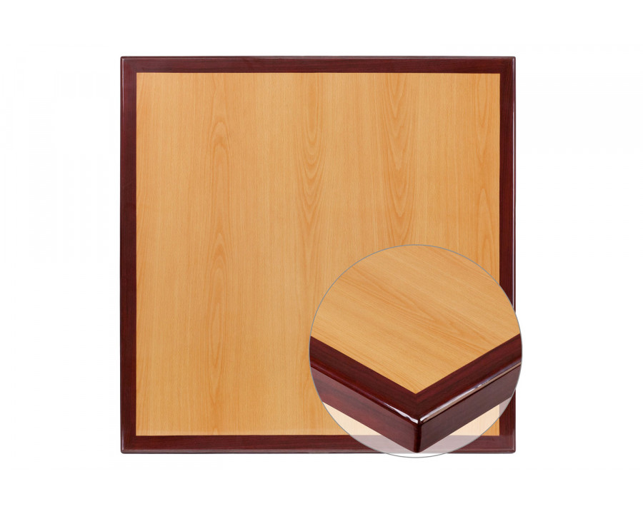 BLNK Glenbrook Square Resin 2-Tone High-Gloss Cherry-Mahogany Table Top with 2" Thick Drop-Lip