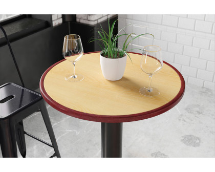 BLNK Glenbrook Round Resin 2-Tone High-Gloss Cherry-Mahogany Table Top with 2" Thick Drop-Lip