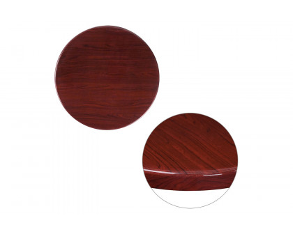 BLNK Glenbrook Round Resin High-Gloss Table Top with 2" Thick Drop-Lip