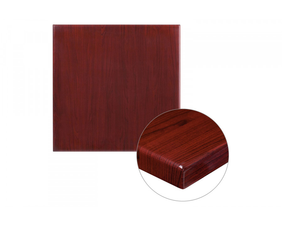 BLNK Glenbrook Square Resin High-Gloss Table Top with 2" Thick Drop-Lip