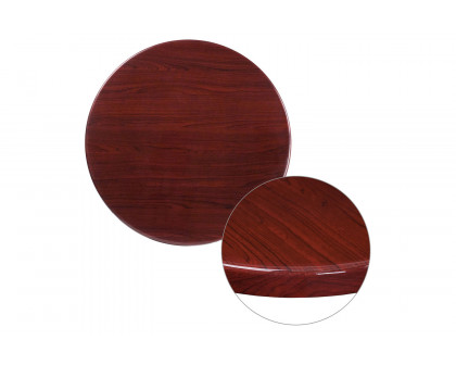 BLNK Glenbrook Round Resin High-Gloss Table Top with 2" Thick Drop-Lip