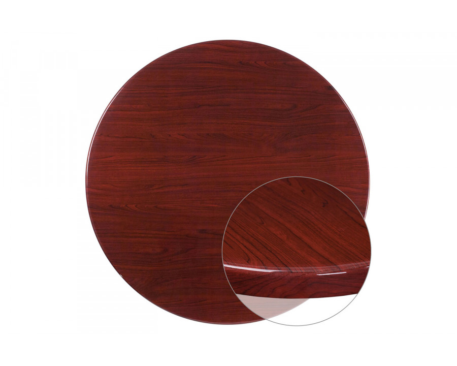 BLNK Glenbrook Round Resin High-Gloss Table Top with 2" Thick Drop-Lip