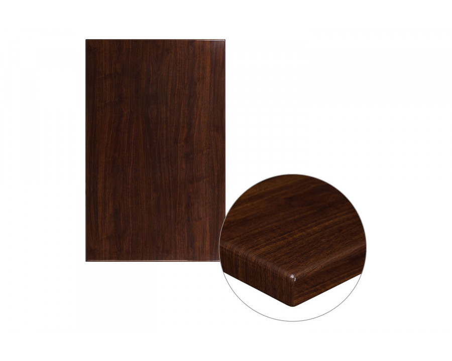 BLNK Glenbrook Rectangular Resin High-Gloss Table Top with 2" Thick Edge