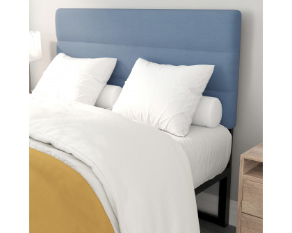 BLNK Paxton Fabric Channel Stitched Upholstered Adjustable Height Headboard - Blue, Full Size