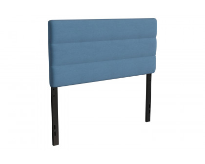 BLNK Paxton Fabric Channel Stitched Upholstered Adjustable Height Headboard - Blue, Full Size