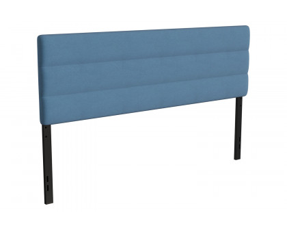 BLNK Paxton Fabric Channel Stitched Upholstered Adjustable Height Headboard - Blue, King Size