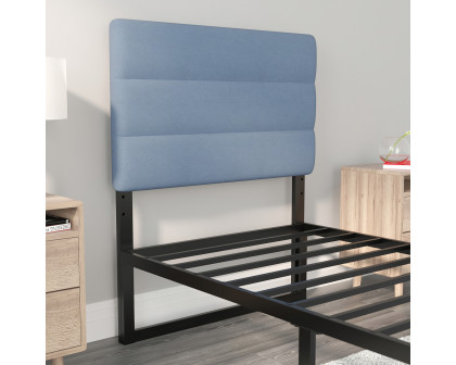 BLNK Paxton Fabric Channel Stitched Upholstered Adjustable Height Headboard - Blue, Twin Size