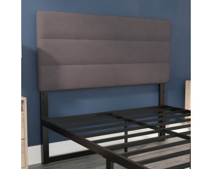 BLNK Paxton Fabric Channel Stitched Upholstered Adjustable Height Headboard - Gray, Full Size