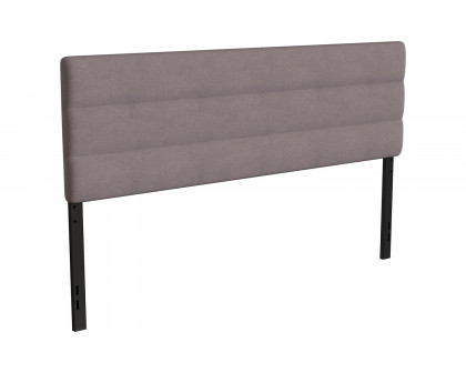 BLNK Paxton Fabric Channel Stitched Upholstered Adjustable Height Headboard - Gray, King Size