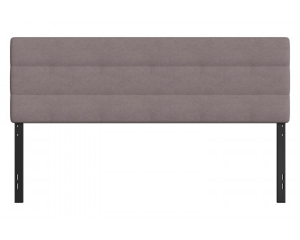 BLNK Paxton Fabric Channel Stitched Upholstered Adjustable Height Headboard - Gray, King Size