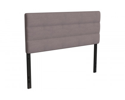 BLNK Paxton Fabric Channel Stitched Upholstered Adjustable Height Headboard - Gray, Queen Size