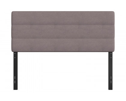 BLNK Paxton Fabric Channel Stitched Upholstered Adjustable Height Headboard - Gray, Queen Size