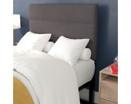 BLNK Paxton Fabric Channel Stitched Upholstered Adjustable Height Headboard - Gray, Twin Size