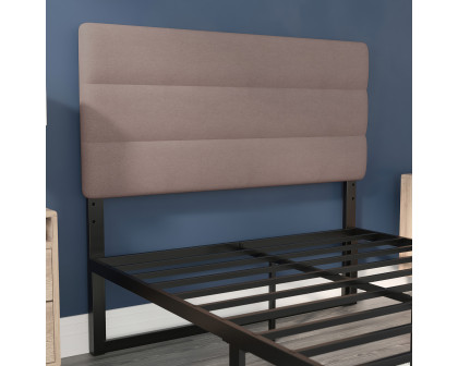 BLNK™ Paxton Fabric Channel Stitched Upholstered Adjustable Height Headboard - Taupe, Full Size