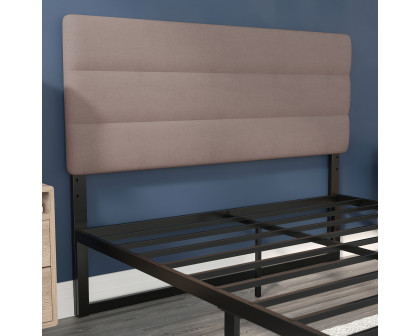 BLNK™ Paxton Fabric Channel Stitched Upholstered Adjustable Height Headboard - Taupe, Queen Size