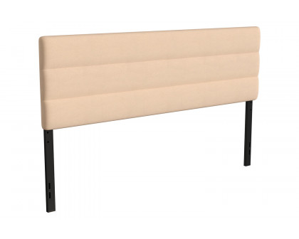 BLNK Paxton Fabric Channel Stitched Upholstered Adjustable Height Headboard - Cream, King Size