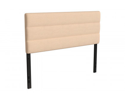 BLNK Paxton Fabric Channel Stitched Upholstered Adjustable Height Headboard - Cream, Queen Size