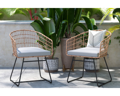 BLNK Devon Indoor-Outdoor Patio Boho Club Chairs Set of 2